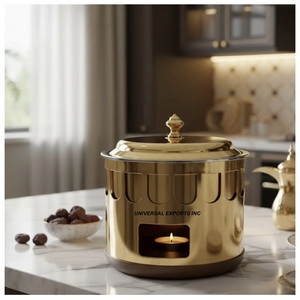 Nouvelle Cocotte Chauffe-Plats Métallique Ronde de Luxe, Design Classique et Élégant pour la Cuisine - Product Image 1