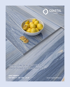 Carreaux de sol en porcelaine antidérapants bleu et blanc très demandés 600x1200x9mm, résistants au feu, isolation thermique de qualité AAA, pour villas modernes - Product Image 3