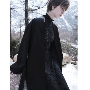 Nuevo Abrigo de Mujer de Calidad, Elegante, ODM ELYSIAN, Estilo Kimono Largo, Cuello en V Floral, con Hilos de Cristal Finos, Abrigos Casuales para Mujer en Blanco - Product Image 3