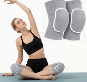 Genouillère Professionnelle Tricotée Respirante avec Amorti Épais, Unisexe, à Enfiler, pour Danse, Yoga, Fitness, Protection Estivale - Product Image 3