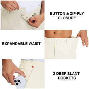 Pantalon de golf léger en toile sur mesure, design haut de gamme, poches latérales, polyester, taille personnalisée, pour homme, vente en gros - Product Image 4