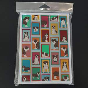 Whimsical Brindle English Bulldog Tarjetas de felicitación Paquete de 8 tarjetas de nota en blanco con sobres A7 Tamaño 5x7 - Product Image 3