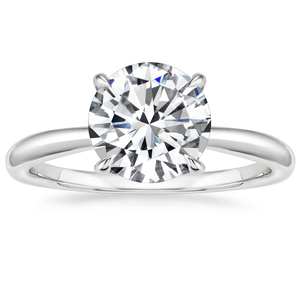 Anillo de compromiso clásico de oro amarillo con diamante cultivado en laboratorio, corte brillante redondo, certificado IGI, engaste de púas y banda pavé, para mujer, de alta calidad. - Product Image 4