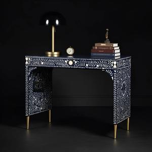 Cajón con Incrustaciones de Hueso de ILAHI, Diseño Moderno con Detalles de Ágata, Mueble Portátil para el Hogar - Product Image 1