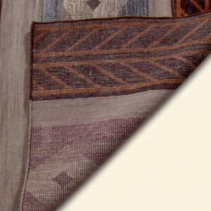 Tapis géométrique en laine tufté à la main Desert Rhythm, gris et marron, à rayures tribales, pour salon, hôtels, intérieurs, antidérapant - Product Image 6