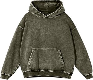Nouveaux sweats à capuche vintage d'automne, coupe oversize, en coton éponge épais, effet délavé, avec logo imprimé et brodé - Product Image 4