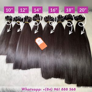 Precio al por mayor Todas las longitudes Hueso negro Recto Extensiones de cabello humano vietnamita Cutícula completa alineada - Product Image 3