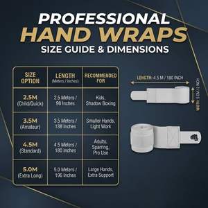 Bandages de boxe professionnels en coton pour Muay Thai, 4,5 mètres, vert foncé, soutien des poignets MMA, protection des mains pour l'haltérophilie - Product Image 6