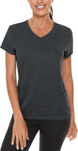 Camiseta deportiva de protección solar para exteriores, pesca, cuello en V, manga corta, gasa transpirable, informal. - Product Image 3