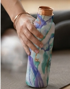 Premium Printed <b>Copper</b> <b>Bottle</b> With Artistic Marble Texture Perfect Blend Of Style And Wellness For Daily Use Travel Home Office - Product Image 4