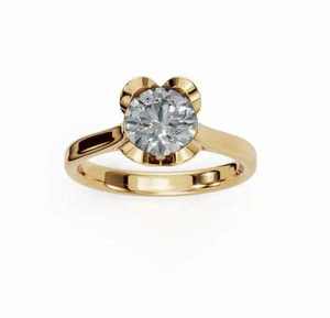 Elegant 18K Gold Plated Round Cut <b>CZ</b> Solitaire Engagement <b>Ring</b> – Classic Bridal Jewelry for Women - Product Image 1
