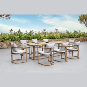 Silla de Jardín Moderna y Resistente de Aluminio Elise, con Cojín de Poliéster Ecológico y Patas Cónicas, Cómoda para Comer al Aire Libre en la Villa - Product Image 1