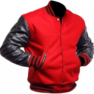 Chaqueta Varsity de Béisbol de Cuero con Cuello Alto para Hombre, Estilo Letterman Vintage de Invierno y Otoño, Fabricada a Medida - Product Image 1