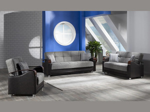 Ensemble de meubles de salon en teck massif de luxe, canapé moderne en tissu marron 3+2+1 places, table basse centrale, villa, hôtel - Product Image 3