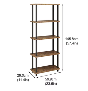 Estante de Almacenamiento Industrial de 5 Niveles para Cocina, Estante para Horno de Microondas, Estante de Madera Rústico para Repostería, Soporte Organizador de Metal - Product Image 3