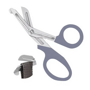 Ciseaux de traumatologie pour infirmières, set d'instruments de 5,5 pouces, gris, en acier inoxydable de qualité allemande, pour premiers secours médicaux d'urgence - Product Image 1