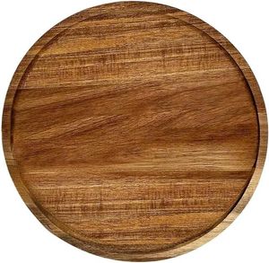 Premium handmade mango wood round serving tray with natural finish durable <b>kitchen</b> dining <b>decor</b> platter elegant rustic style - Product Image 3