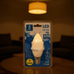 Lampadina LED C37 E14 4W 3000K Bianco Caldo 320Lm 25000H Lunga Durata a Risparmio Energetico - Product Image 3