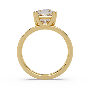 Anillo de compromiso de oro puro de 14 quilates con diamante de laboratorio talla princesa y diseño de vástago dividido para mujer, anillos nupciales de joyería fina - Product Image 4