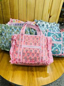 Mini sac fourre-tout réutilisable en coton matelassé brodé style bohème vintage, sac de courses écologique pour femme, usage quotidien - Product Image 6
