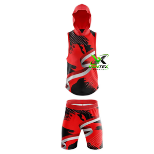 VANTEX <b>Men's</b> Custom Watermelon Hooded Basketball Jersey <b>Shorts</b> Set Green Stripes Number 13 100% Polyester Model VS-MJ-534 - Product Image 5