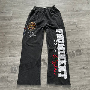 Survêtement de fabricant, pantalon de survêtement, ensemble de survêtement en molleton délavé à l'acide, fermeture éclair, impression DTG, lavage vintage personnalisé, haute qualité pour homme - Product Image 5