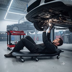 ITA Tools 3-IN-1 Under Dash Creeper / Knee <b>Pad</b> with Adjustable Seat 182kg/400 Lbs Capacity 399-540mm Height Range - Product Image 1