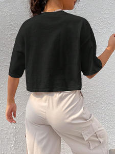 Camiseta Corta de Verano para Mujer, Talla Grande, de Alta Calidad, 100% Algodón, Transpirable, Hecha en Pakistán, Accesorios de Moda - Product Image 3