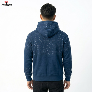 เสื้อฮู้ดดี้สไตล์ใหม่สำหรับฤดูหนาว  แบบยูนิเซ็กส์สำหรับผู้ชาย  ปักโลโก้ตามสั่ง ประดับด้วยเพชร  ผ้าฝ้ายฟลีซ 100% - Product Image 4