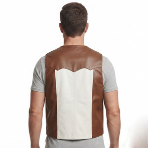 Premium <b>Men</b> <b>Leather</b> <b>Waistcoat</b> Custom Embroidered <b>Leather</b> Vest <b>Men</b> Button Down <b>Leather</b> <b>Waistcoat</b> <b>Men</b> <b>Leather</b> Vest V-Neck - Product Image 2