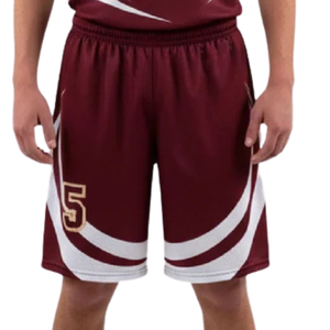 Conjunto de uniforme de baloncesto juvenil para niños, camiseta sin mangas con cuello en V, pantalones cortos holgados a juego, diseño de rayas curvas, nombre del equipo, números 100% - Product Image 6