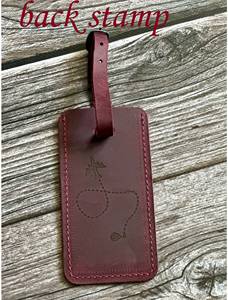 Luxury Genuine Leather Luggage <b>Tags</b> Privacy Cover Travel Bag Labels Personalized Leather Suitcase <b>Tags</b> OEM LMP-0205 - Product Image 3