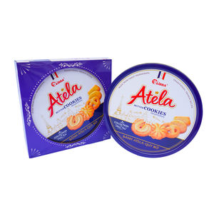 Vietnamese Factory Wholesale Customization <b>Sweet</b> Butter Cookies 320g Blue <b>Tin</b> Box - Product Image 3