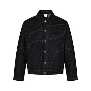 Distressed Wash Denim <b>Jackets</b> Designed For Vintage Streetwear Looks - Product Image 6