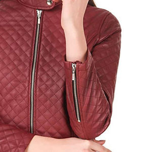 Chaqueta de Piel de Oveja para Mujer, Totalmente Personalizada, Transpirable, Ecológica, Resistente al Viento, Acabado Completo, Manga Larga, Color Sólido - Product Image 3