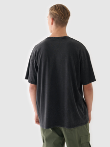 เสื้อยืดโอเวอร์ไซส์สีดำสำหรับผู้ชาย แขนปกติ คอกลม ผ้าฝ้ายเจอร์ซีย์ 100% แบบเรียบง่าย เป็นมิตรกับสิ่งแวดล้อม สไตล์ลำลอง - Product Image 2