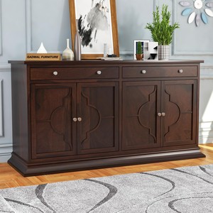 <b>Dark</b> Walnut Sheesham Wood <b>Sideboard</b> Cabinet | Handcrafted Dining Furniture Wholesale - Product Image 1