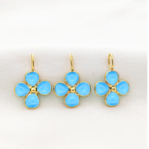 Colgante de Cuarzo Ahumado en Forma de Trébol de 5mm, Bisel Liso, Hecho a Mano, Amuleto de Cuarzo Ahumado de 7x5mm, Amuletos de Cuarzo Ahumado Chapados en Oro con Aro - Product Image 5