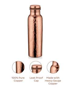 Botella de Cobre Martillado de Lujo, a Prueba de Fugas, para una Hidratación Saludable, para Uso en la Cocina, Comedor y Viajes - Product Image 3