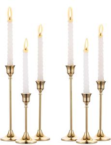 Juego de 6 Portavelas Metálicos Dorados para Velas sin Llama, Decoración para el Hogar - Product Image 2