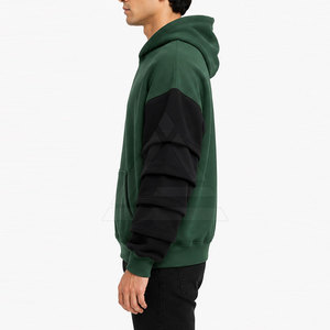 Sudaderas con Capucha Premium para Hombre, Ropa Urbana con Diseño de Mangas Multicapa, Estilo Casual Oversize - Product Image 5