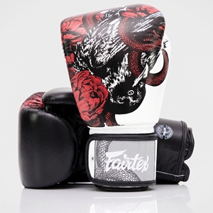 Gants d'entraînement MMA Fairtex The Beauty of Fight' Snake and Rose Design, en cuir, fabriqués au Pakistan, MOQ 10 paires, livraison rapide - Product Image 5