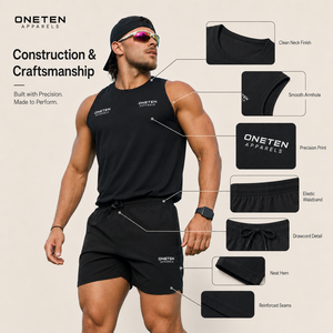 Conjunto Deportivo para Hombre, Camiseta sin Mangas, Pantalones Cortos con Cordón, Ropa Deportiva para Gimnasio, Tejido de Secado Rápido, Logotipo Personalizado - Product Image 6
