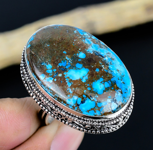Handmade Gemstone <b>Adjustable</b> <b>Ring</b>: Vintage Jewelry - Product Image 1