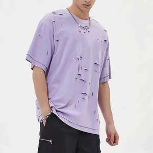 Camisetas de Verano Personalizadas para Hombre, Estilo Desgastado, Cómodas, Transpirables, Tallas Grandes, Algodón Rústico, Diseño OEM - Product Image 3