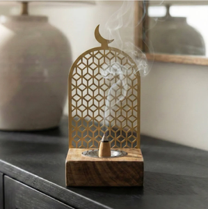 Brûleur à encens Mabkhara en bois de luxe avec écran métallique islamique, brûleur à encens Oud pour la décoration de la maison, brûleur à encens chinois - Product Image 5