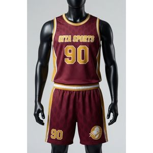 Ensemble uniforme de lacrosse pour hommes, couleur bordeaux et or, sublimation, polyester léger, maillot et short de sport d'équipe, entraînement performant - Product Image 5