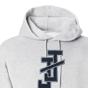 <b>Men</b> Light <b>Grey</b> Pullover Hoodie Embroidered Graphic Design Long Sleeve Kangaroo Pocket Casual Soft Warm Hooded <b>Sweatshirt</b> - Product Image 2