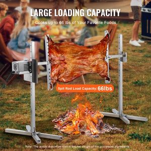 Kit Girarrosto Elettrico per Barbecue da 46 Pollici, Capacità 60 kg, Motore Automatico 52W, Supporto Universale Regolabile in Altezza - Product Image 3