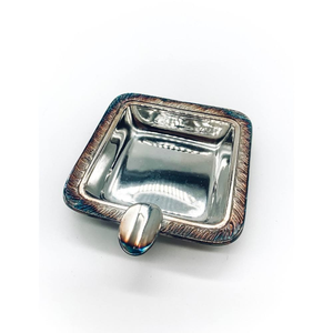Cendrier de luxe en métal argenté, coupe-vent en acier inoxydable, design classique, personnalisable avec logo sur mesure – Meilleure vente - Product Image 4